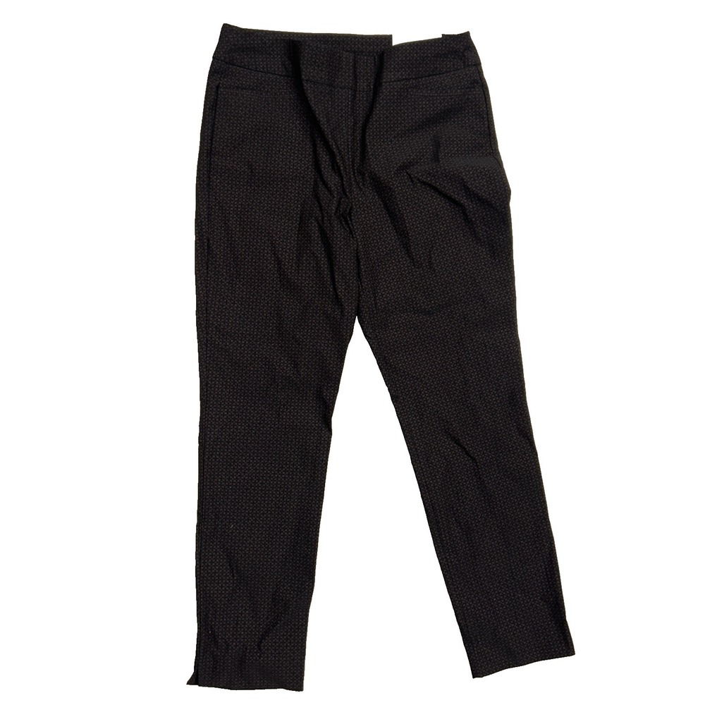 NWT Chicos Pants 0.5R US 6 Black Cranberry So Slimming Brigitte‎ Ankle Pocket - Picture 2 of 9